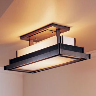 Steppe Semi-Flushmount With Art Glass - Large by Hubbardton Forge - Starlight Lighting USA and Canada